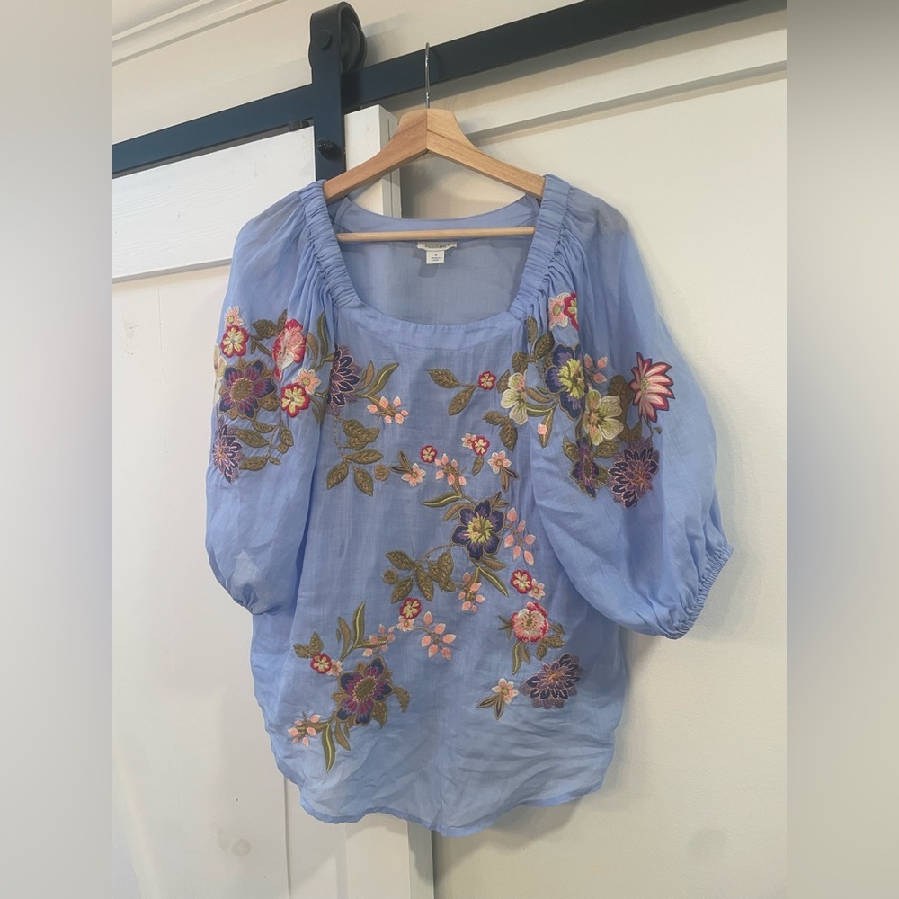 Blue floral Sundance blouse